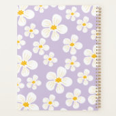 White Floral Monogram naam maand en week Paarse Planner (Achterkant)
