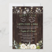 White Floral Old Barn after I DO Wedding BBQ Kaart (Voorkant)