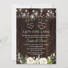 White Floral Old Barn after I DO Wedding BBQ Kaart