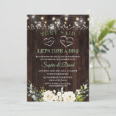 White Floral Old Barn after I DO Wedding BBQ Kaart (Staand voorkant)