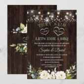 White Floral Old Barn after I DO Wedding BBQ Kaart (Voorkant / Achterkant)