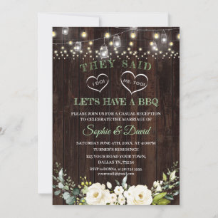White Floral Old Barn after I DO Wedding BBQ Kaart