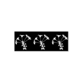 White Floral on Black Zelfinktende Stempel