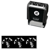 White Floral on Black Zelfinktende Stempel (In situ)