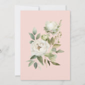 White Floral on Pink First Holy Communion Kaart (Achterkant)