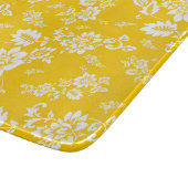White Floral on Yellow Spring Background Snijplank (Hoek)