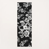 White Floral op Black Night Background Yogamat (Voorkant)