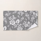 White Floral op Ultimate Grey Background Bad Handdoek (Handdoek)