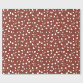 White Floral over Burnt Umber Cadeaupapier (Vlak)