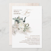 White Floral Pampas Grass Boho Vrijgezellenfeest T Kaart (Voorkant / Achterkant)