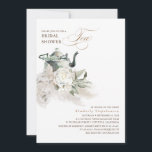 White Floral Pampas Grass Boho Vrijgezellenfeest T Kaart<br><div class="desc">Pampasgras,  witte bloemen,  groene groene groene vrijgezellenfeest thee</div>