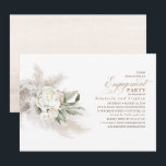 White Floral Pampas Grass Elegant Engagement Party Kaart<br><div class="desc">Pampasgras,  witte bloemen,  groene groene elegante verlovingspartĳuitnodigingen</div>