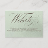 White Floral Pampas Grass Sage Wedding Website Informatiekaartje (Voorkant)