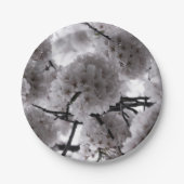 White Floral Papieren Bordje (Voorkant)