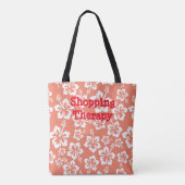 White Floral Pattern Canvas tas (Achterkant)