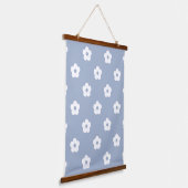 White Floral Pattern Hangend Wandkleed (Gebogen)