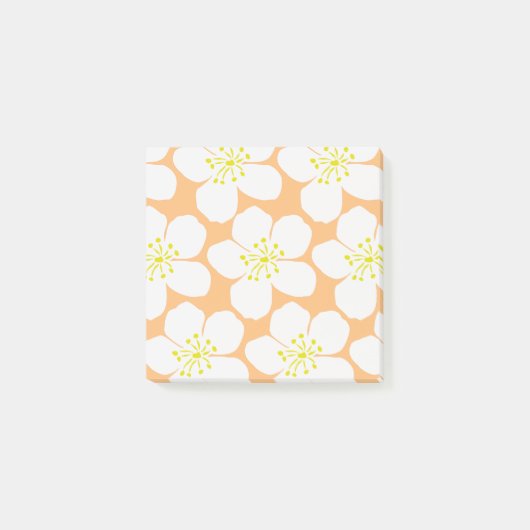 White Floral Pattern Post-it® Notes (Voorkant)