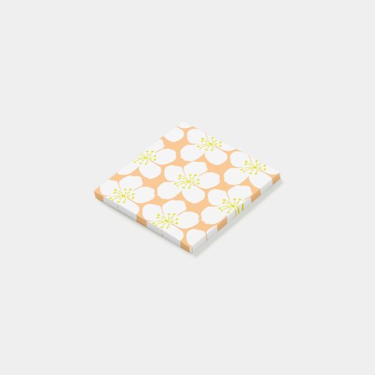 White Floral Pattern Post-it® Notes (Schuin)