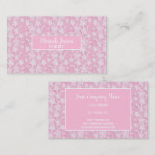 White Floral Pattern Visitekaartje (Voorkant / Achterkant)