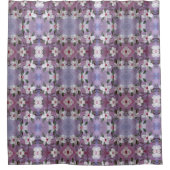 White Floral Patterned Douchegordijn (Voorkant)