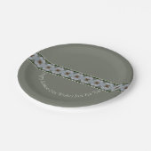 White Floral Patterned Papieren Bordje (Gekanteld)