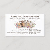 White Floral Pet Dog Cat Family Sitting Visitekaartje (Achterkant)