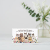 White Floral Pet Dog Cat Family Sitting Visitekaartje (Staand voorkant)