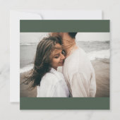 White Floral Photo Square Weddenschap Kaart (Achterkant)