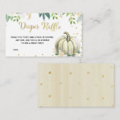White Floral Pumpkin Baby shower Diaper Raffle Informatiekaartje (Voorkant / Achterkant)