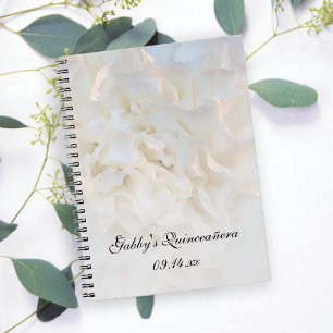 White Floral Quinceañera Guest Book Notitieboek