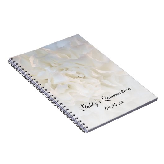 White Floral Quinceañera Guest Book Notitieboek (Rechterzijde)