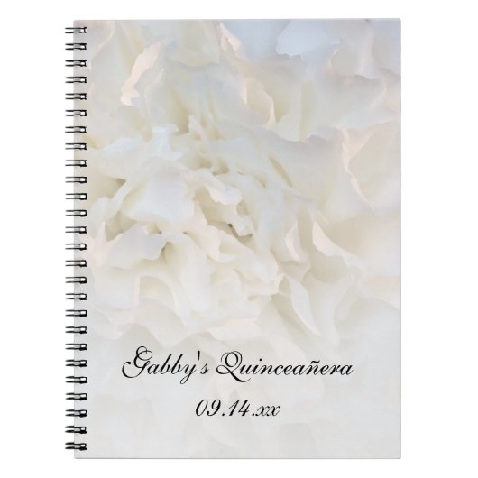 White Floral Quinceañera Guest Book Notitieboek (Voorkant)