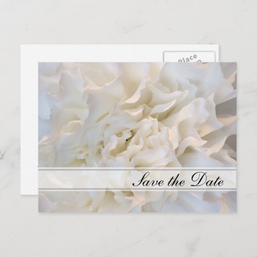 White Floral Quinceañera Save the Date Aankondigingskaart (Voorkant / Achterkant)