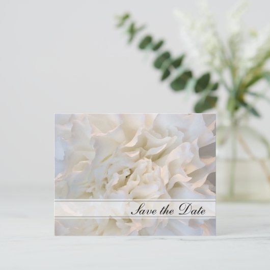 White Floral Quinceañera Save the Date Aankondigingskaart (Staand voorkant)
