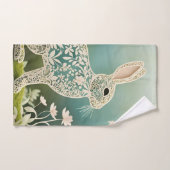 White Floral Rabbit Spring Art Bad Handdoek (Handdoek)