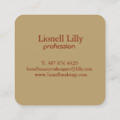 White Floral Rabbit Spring Art Vierkante Visitekaartje (Achterkant)