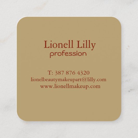 White Floral Rabbit Spring Art Vierkante Visitekaartje (Achterkant)