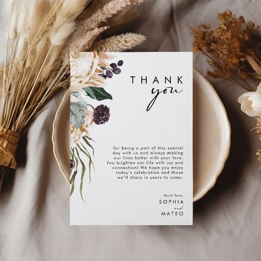 White Floral Reception 5"x7" - Hartelijk dank - ka