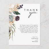 White Floral Reception Hartelijk dank Briefkaart (Voorkant)