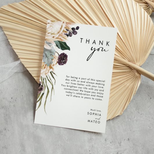 White Floral Reception Hartelijk dank Briefkaart