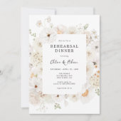 White Floral Rehearsal Dinner Kaart (Voorkant)