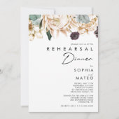 White Floral Rehearsal Dinner Kaart (Voorkant)