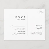 White Floral | RSVP-Briefkaart met zwarte bruiloft Briefkaart (Achterkant)