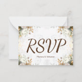 White Floral RSVP Card Elegant Simple RSVP Notitiekaartje (Achterkant)