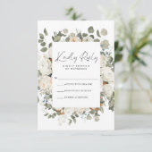 White Floral RSVP-kaart RSVP Kaartje (Staand voorkant)