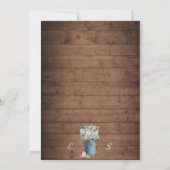 White Floral Rustic Elegant Lights Wooden Kaart (Achterkant)