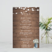 White Floral Rustic Elegant Lights Wooden Wedding (Staand voorkant)