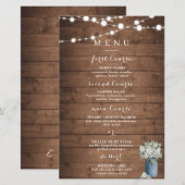 White Floral Rustic Elegant Lights Wooden Wedding (Voorkant / Achterkant)