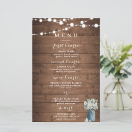 White Floral Rustic Elegant Lights Wooden Wedding