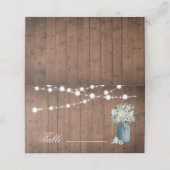 White Floral Rustic Elegant Lights Wooden Wedding Plaatskaartje (Buitenkant ongevouwen)
